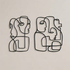 Abstract Faces Minimalist Metal Wall Art