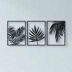 Tropical Palm Fronds Triptych Metal Wall Art