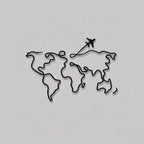 Minimalist World Map Travel Metal Wall Art