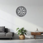 Viking Vegvisir Compass Circular Metal Wall Art