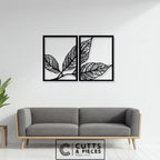 Elegant Foliage Pair Metal Wall Art Panels