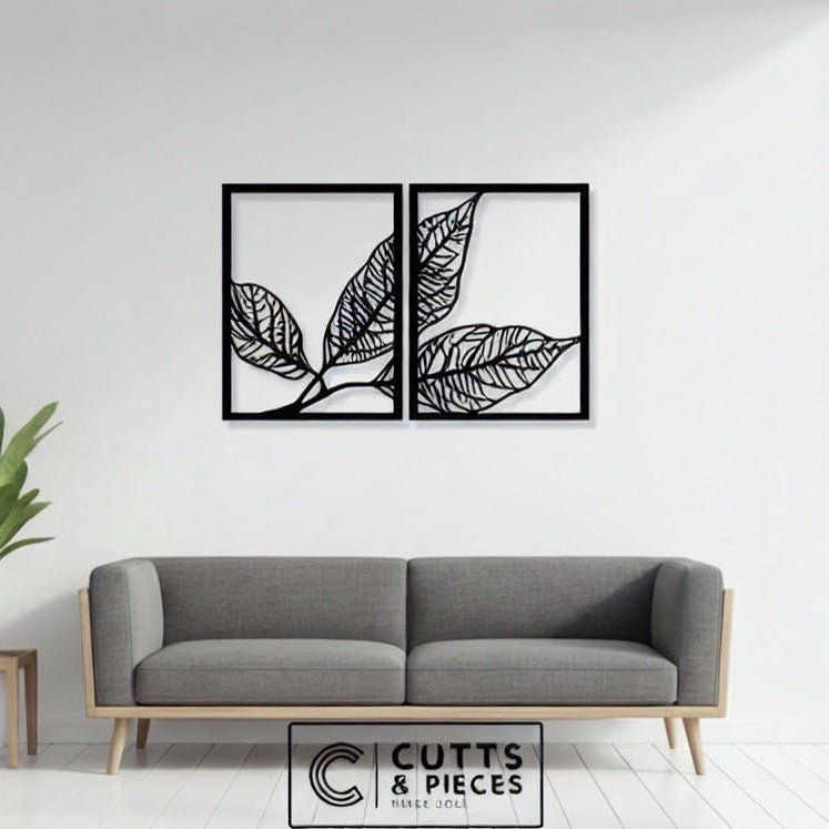 Elegant Foliage Pair Metal Wall Art Panels