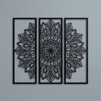 Mandala Triptych Geometric Metal Wall Art