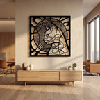 Artistic Geometric Cat Silhouette Metal Wall Art