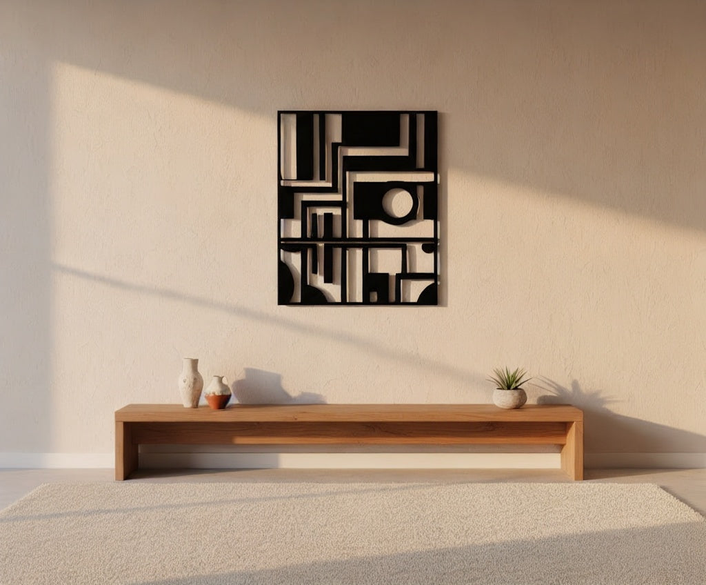 Modern Geometric Maze Abstract Metal Wall Art