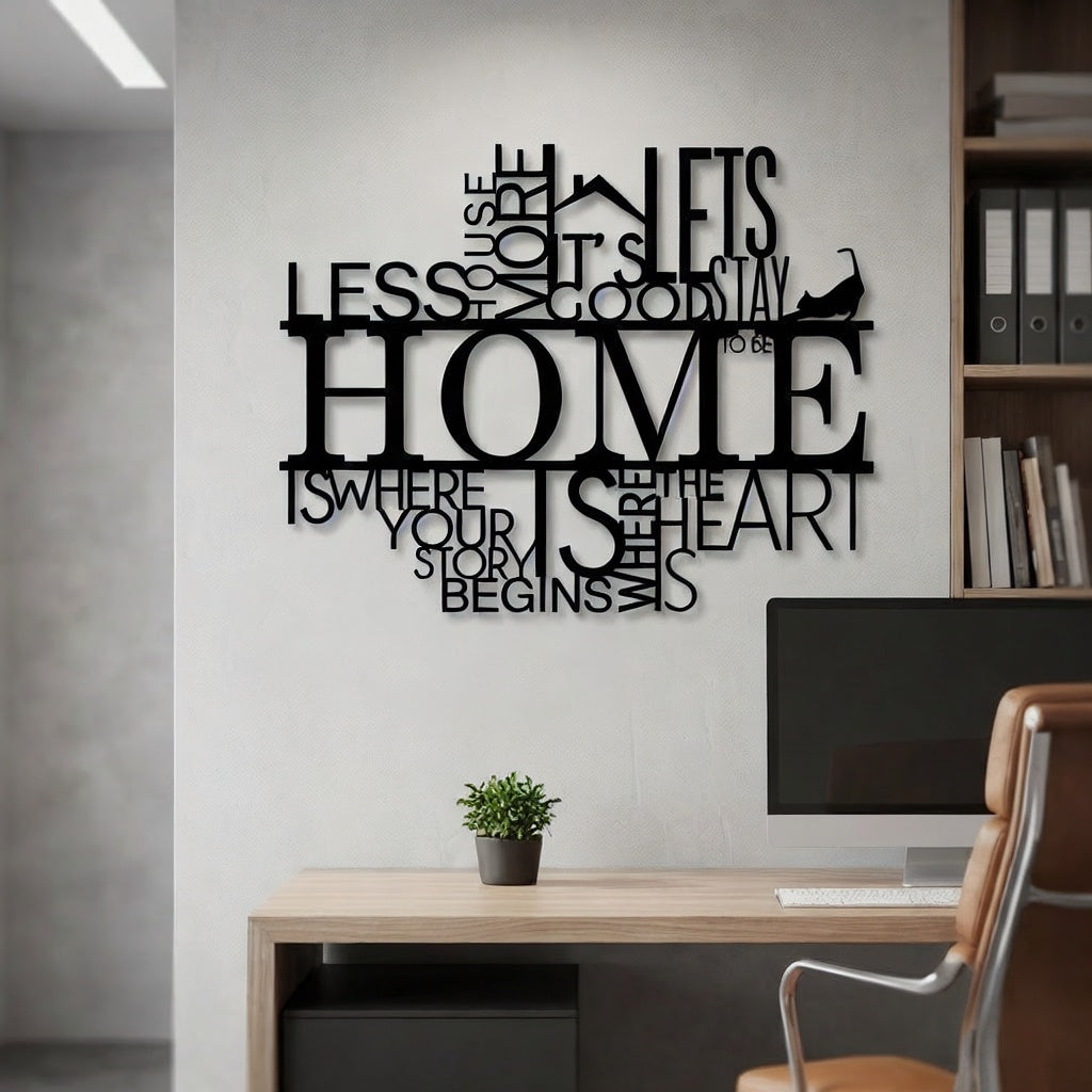 Home Quote Typography Metal Wall Art