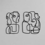 Abstract Faces Minimalist Metal Wall Art