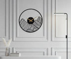 Mountain Peak Silhouette Metal Wall Clock