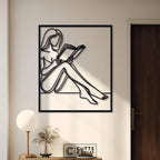 Reading Lady Elegant Metal Wall Art 