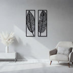 Modern Tropical Banana Leaf Duo Metal Wall Art