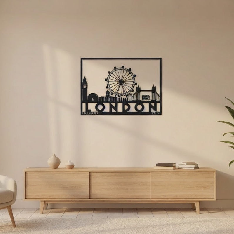 London Skyline Cityscape Metal Strip Wall Art