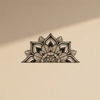 Lotus Mandala Half-Circle Metal Headboard Art