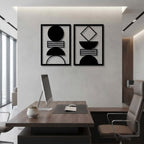 Geometric Abstract Shapes Metal Wall Art Set