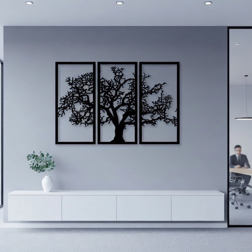 Tree of Life Triptych Metal Wall Art