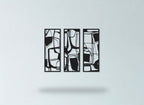 Triptych Abstract Mosaic Metal Strip Wall Art