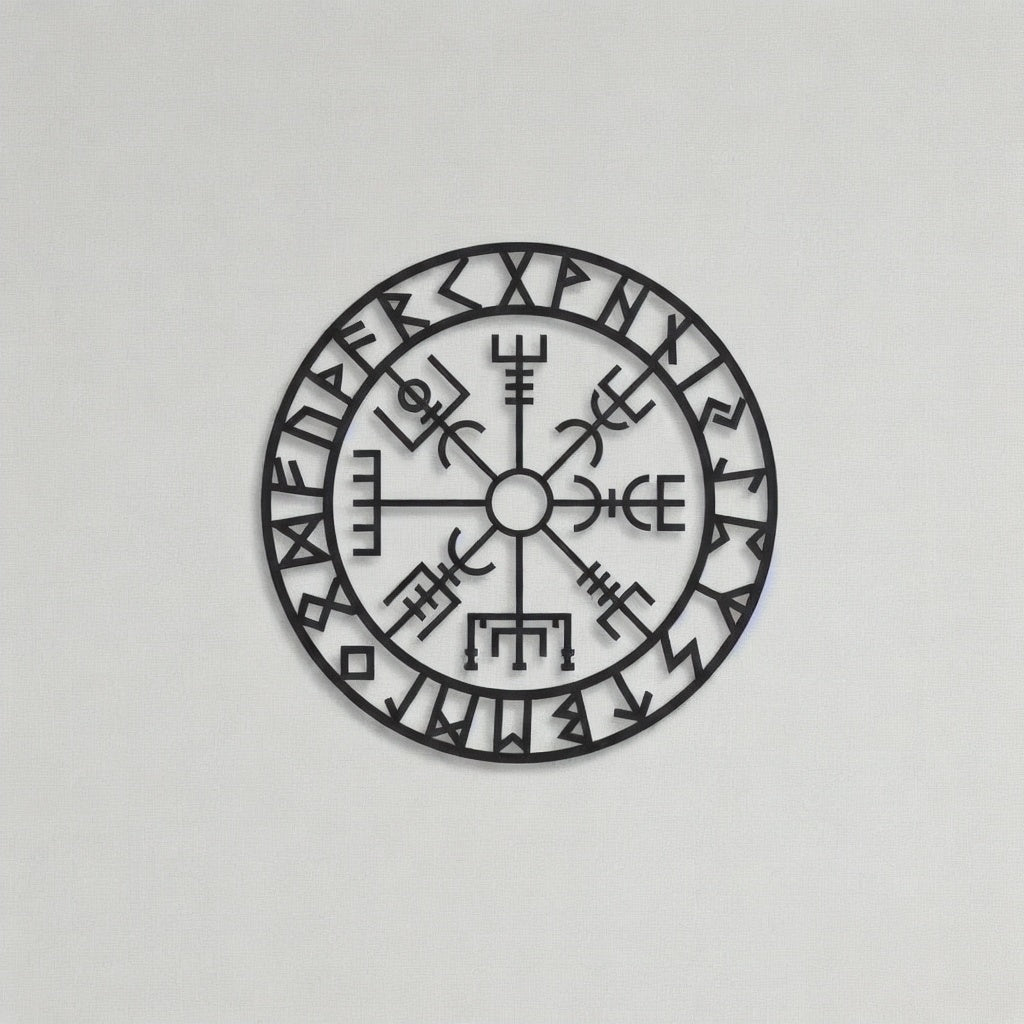 Viking Vegvisir Compass Circular Metal Wall Art