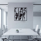 African Tribal Women Triptych Metal Wall Art