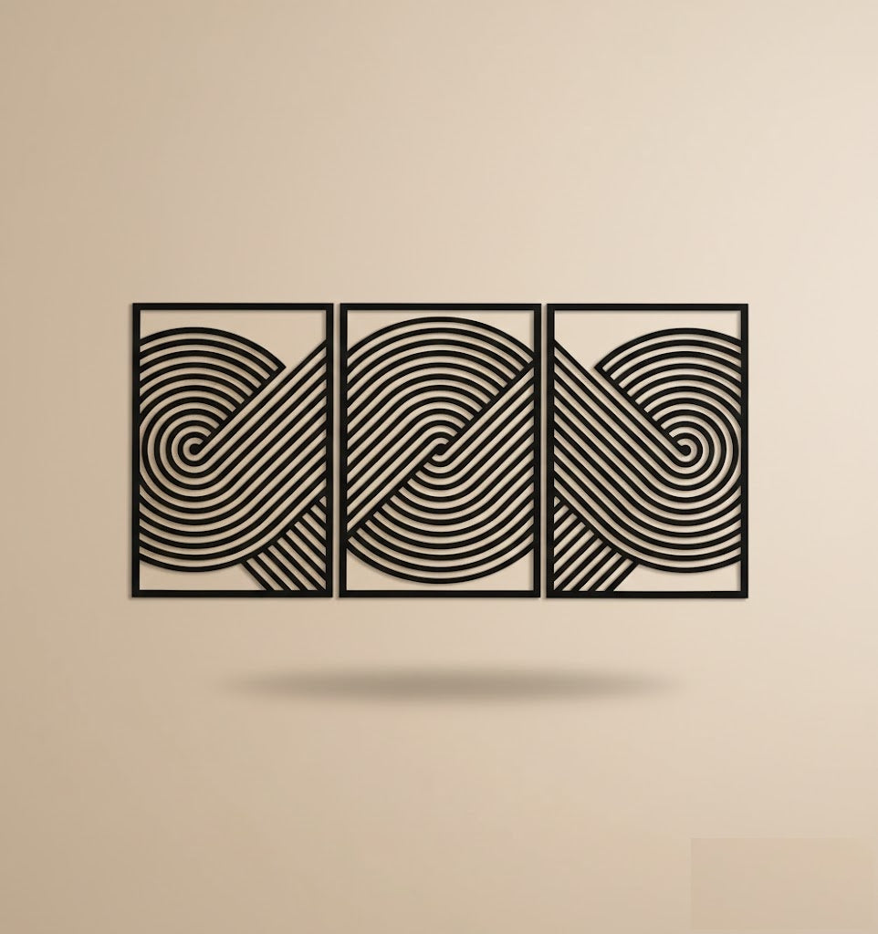 Triple Infinite Spiral Geometric Metal Wall Art