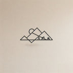 Minimalist Mountain Peaks and Sun Metal Wall Art