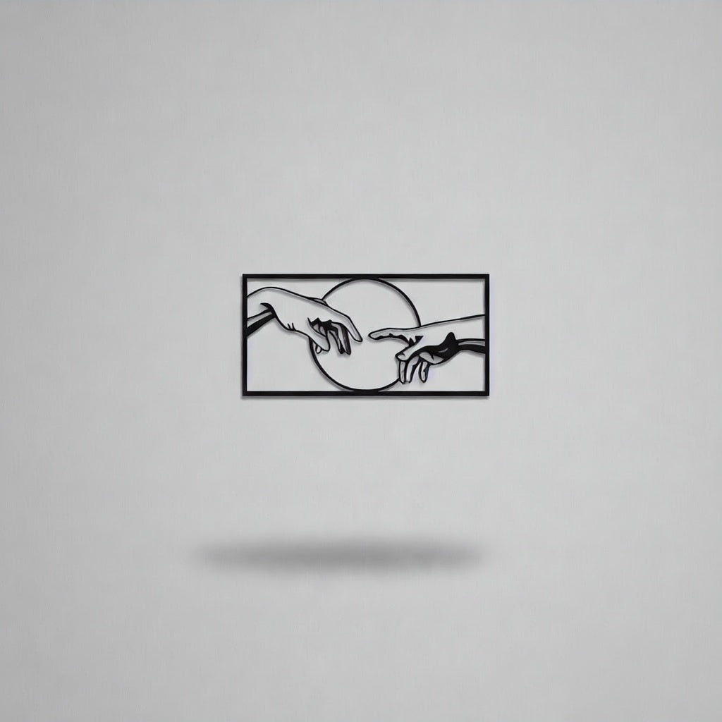 The Creation of Adam Hands Metal Wall Art