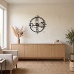 Art Deco Geometric Numerals Metal Wall Clock in a modern home | Cutts & Pieces Egypt