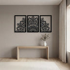 Mandala Triptych Geometric Metal Wall Art