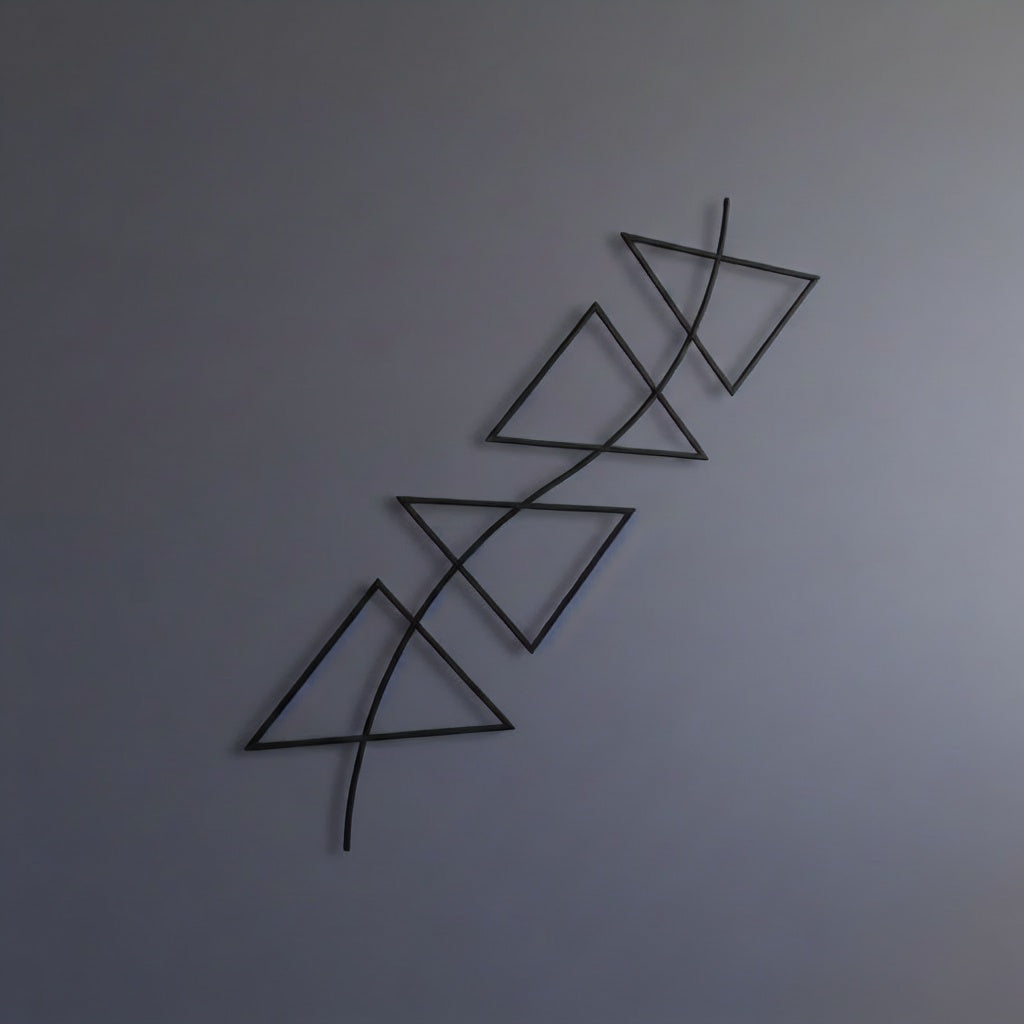 Modern Geometric Triangles Metal Wall Art