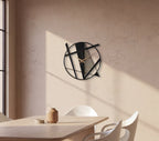 Modern Geometric Abstract Metal Wall Clock