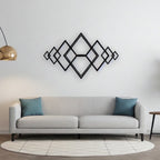 Geometric Interlocking Diamonds Metal Wall Art
