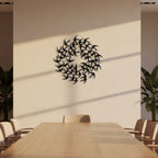 Swirling Bird Flock Circular Metal Wall Art