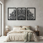 Mandala Triptych Geometric Metal Wall Art