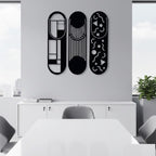 Modern Geometric Trio Metal Wall Art Panels
