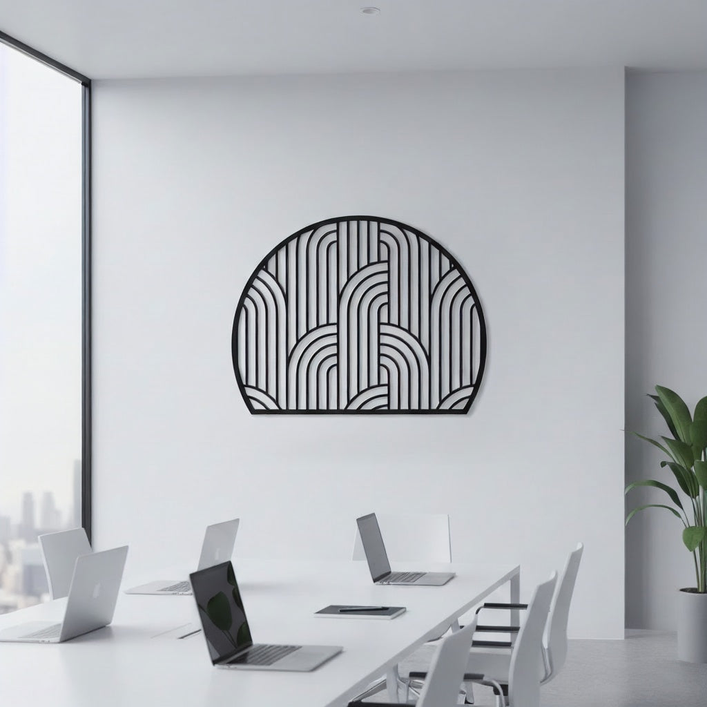 Art Deco Arched Lines Metal Strip Wall Art
