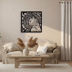 Artistic Geometric Cat Silhouette Metal Wall Art