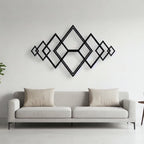 Geometric Interlocking Diamonds Metal Wall Art
