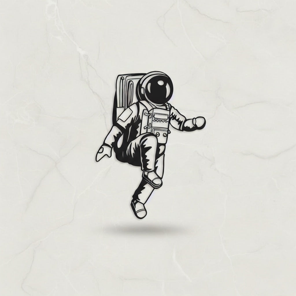 Floating Astronaut Metal Strip Wall Art