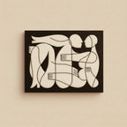 Modern Abstract Lovers Metal Strip Wall Art