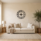 Bold Numbers Skeleton Metal Wall Clock in a modern home | Cutts & Pieces Egypt