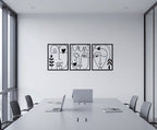 Abstract Line Art Face Metal Wall Decor