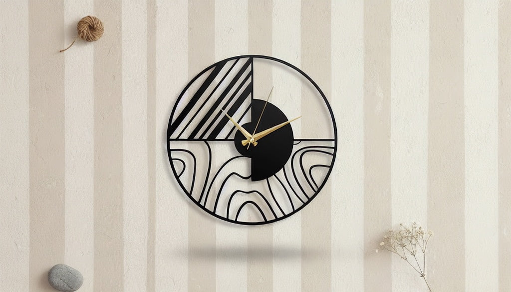 Modern Geometric Landscape Metal Wall Clock