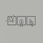 Minimalist Bird Trio Metal Line Art Set
