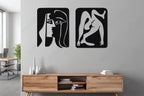 Modern Abstract Human Figure Duo Metal Wall Art