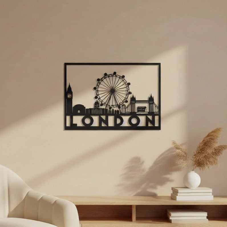 London Skyline Cityscape Metal Strip Wall Art