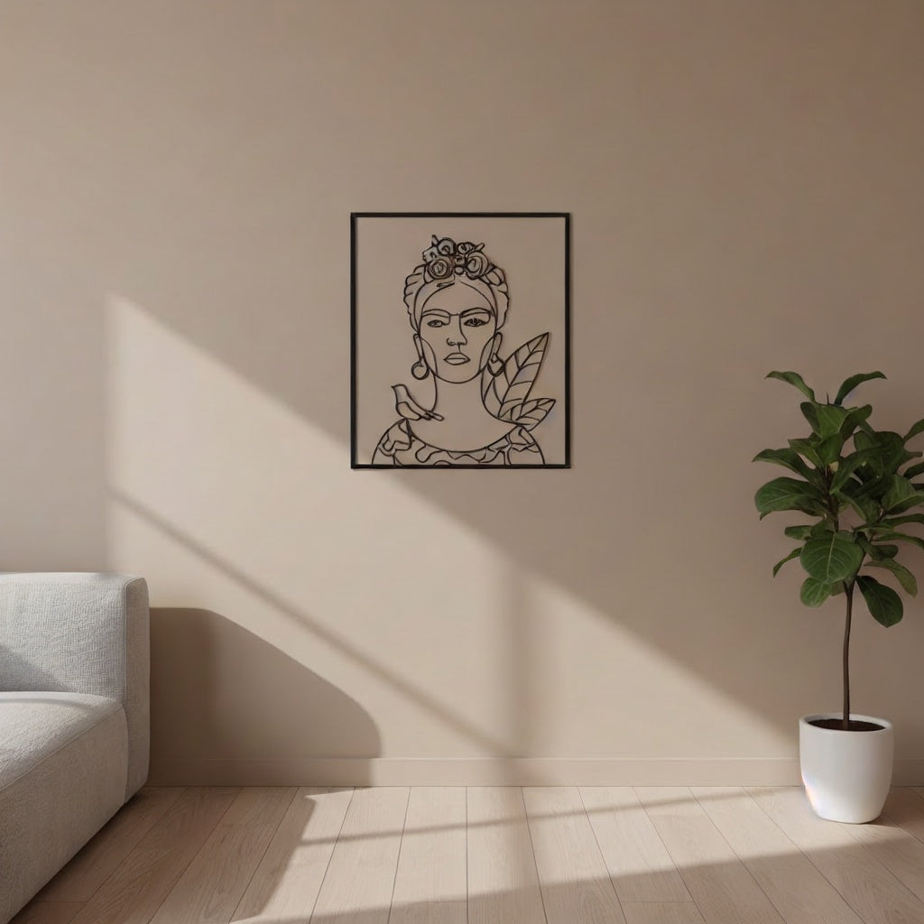 Frida Kahlo Portrait Metal Wall Art