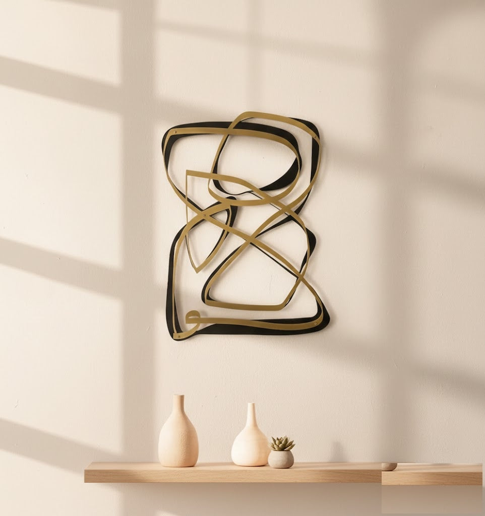 Modern Abstract Entwined Loops Metal Wall Art