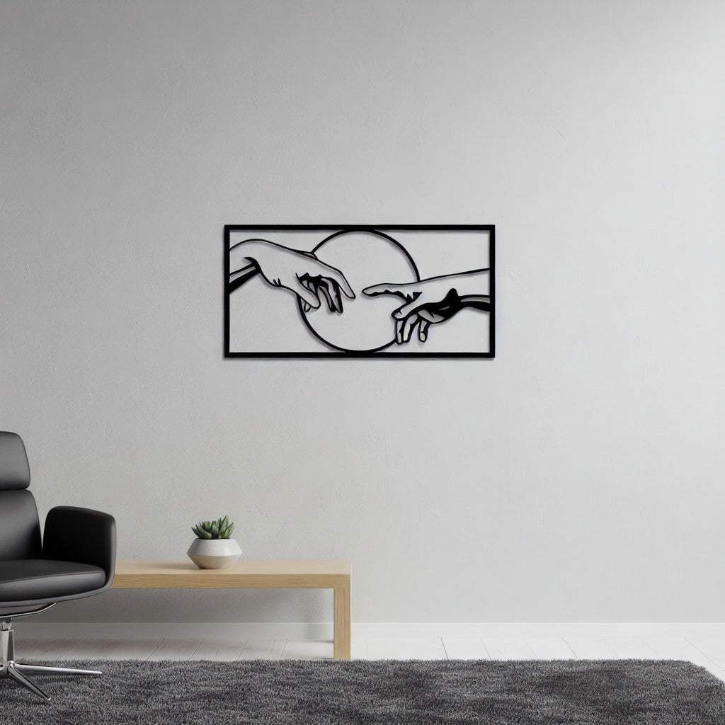 The Creation of Adam Hands Metal Wall Art