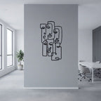 Abstract One Line Faces Metal Strip Wall Art