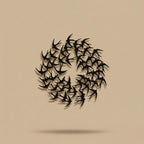 Swirling Bird Flock Circular Metal Wall Art
