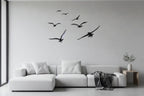 Migrating Birds Flight Metal Strip Wall Art