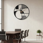 Modern Geometric Abstract Metal Wall Clock